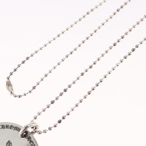 Chrome Hearts Union Jack Large Dog Tag Necklace Ag925 Silver Auth ka7230M
