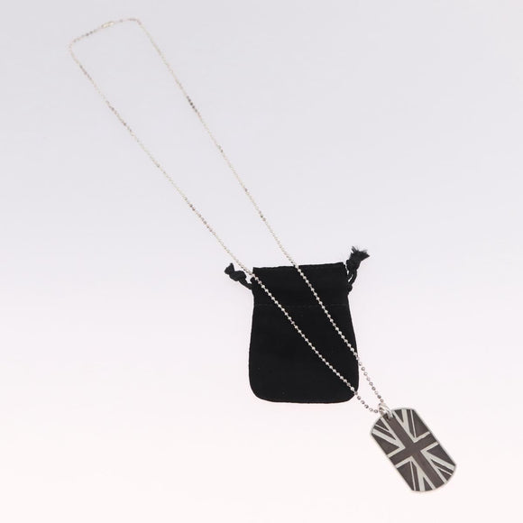 Chrome Hearts Union Jack Large Dog Tag Necklace Ag925 Silver Auth ka7230M