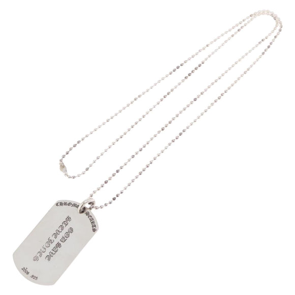 Chrome Hearts Union Jack Large Dog Tag Necklace Ag925 Silver Auth ka7230M