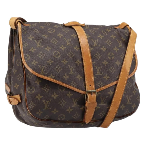 LOUIS VUITTON Monogram Saumur 35 Shoulder Bag M42254 LV Auth ka7232