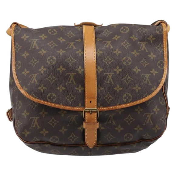 LOUIS VUITTON Monogram Saumur 35 Shoulder Bag M42254 LV Auth ka7232