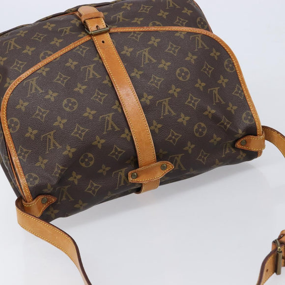 LOUIS VUITTON Monogram Saumur 35 Shoulder Bag M42254 LV Auth ka7232
