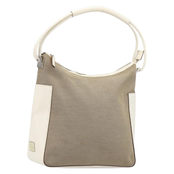 GUCCI Shoulder Bag Canvas Beige Silver 001 3766 Auth ka7233A