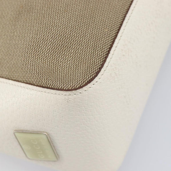 GUCCI Shoulder Bag Canvas Beige Silver 001 3766 Auth ka7233A