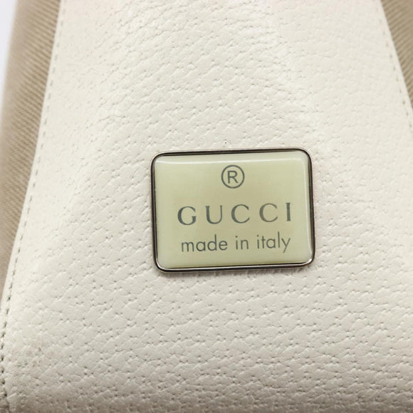 GUCCI Shoulder Bag Canvas Beige Silver 001 3766 Auth ka7233A