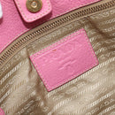 PRADA Hand Bag Canvas 2way Beige Gold Auth ka7234A-19