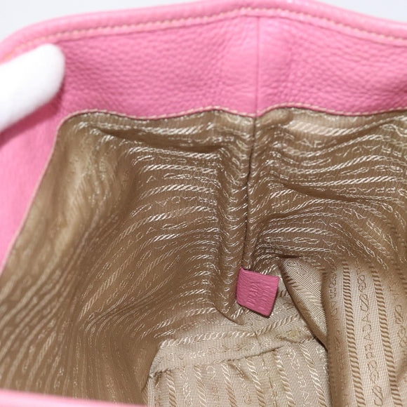 PRADA Hand Bag Canvas 2way Beige Gold Auth ka7234A
