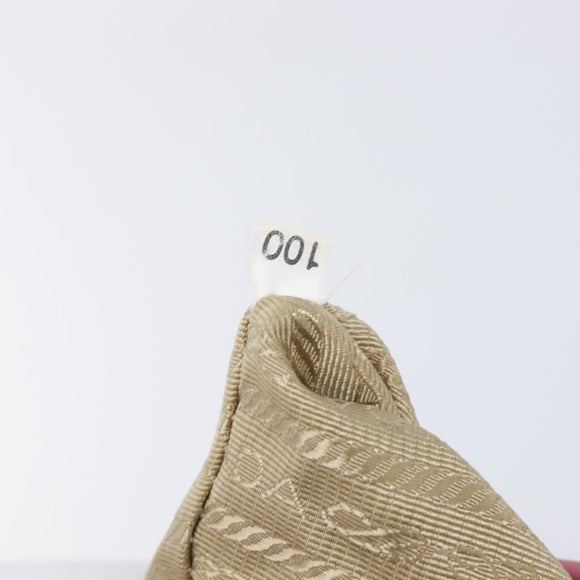 PRADA Hand Bag Canvas 2way Beige Gold Auth ka7234A