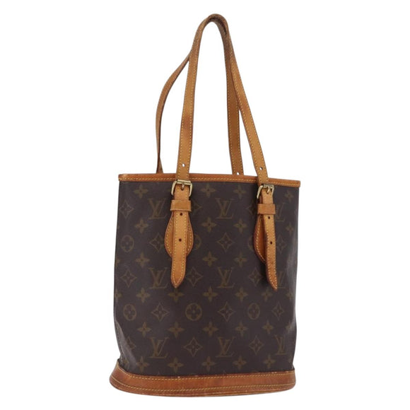 LOUIS VUITTON Monogram Bucket PM Shoulder Bag M42238 LV Auth ka7236