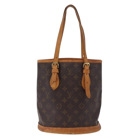 LOUIS VUITTON Monogram Bucket PM Shoulder Bag M42238 LV Auth ka7236