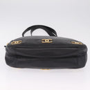 CHANEL Triple Coco Chain Shoulder Bag Caviar Skin Black Gold CC Auth ka7237V-10