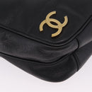 CHANEL Triple Coco Chain Shoulder Bag Caviar Skin Black Gold CC Auth ka7237V-11