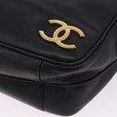 CHANEL Triple Coco Chain Shoulder Bag Caviar Skin Black Gold CC Auth ka7237V-12