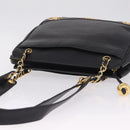 CHANEL Triple Coco Chain Shoulder Bag Caviar Skin Black Gold CC Auth ka7237V-6
