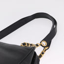 CHANEL Triple Coco Chain Shoulder Bag Caviar Skin Black Gold CC Auth ka7237V-8