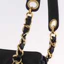 CHANEL Triple Coco Chain Shoulder Bag Caviar Skin Black Gold CC Auth ka7237V-9