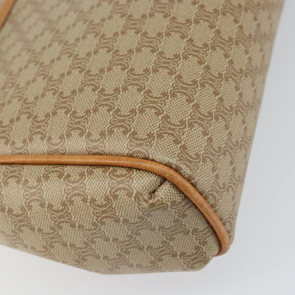 CELINE Macadam Canvas Shoulder Bag PVC Beige Gold Auth ka724