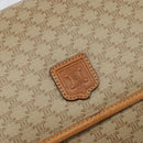 CELINE Macadam Canvas Shoulder Bag PVC Beige Gold Auth ka724-14