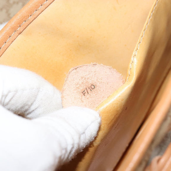 CELINE Macadam Canvas Shoulder Bag PVC Beige Gold Auth ka724