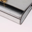 Saint Laurent Kate Tassel Chain Shoulder Bag Leather Silver Gold Auth ka7241A-11