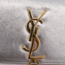 Saint Laurent Kate Tassel Chain Shoulder Bag Leather Silver Gold Auth ka7241A-15