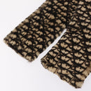 Christian Dior Trotter Canvas Scarf Acrylic Fur Beige Auth ka7244M-8
