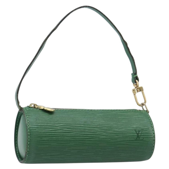LOUIS VUITTON Epi Soufflot Pouch Green LV Auth ka7245