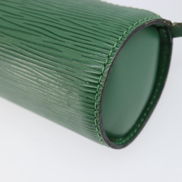LOUIS VUITTON Epi Soufflot Pouch Green LV Auth ka7245