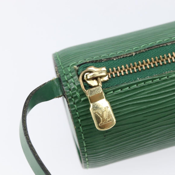 LOUIS VUITTON Epi Soufflot Pouch Green LV Auth ka7245