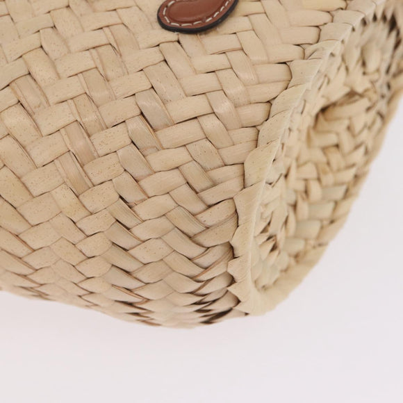 CELINE Teen Classic Panier Hand Bag Raffia 2way Beige Brown Auth ka7259M