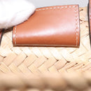 CELINE Teen Classic Panier Hand Bag Raffia 2way Beige Brown Auth ka7259M-20