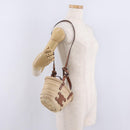 CELINE Teen Classic Panier Hand Bag Raffia 2way Beige Brown Auth ka7259M-21