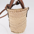 CELINE Teen Classic Panier Hand Bag Raffia 2way Beige Brown Auth ka7259M-4