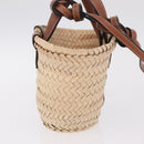 CELINE Teen Classic Panier Hand Bag Raffia 2way Beige Brown Auth ka7259M-5