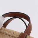 CELINE Teen Classic Panier Hand Bag Raffia 2way Beige Brown Auth ka7259M-8