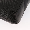 BALLY Quilted Chain Shoulder Bag Leather Black Gold Auth ka727-9