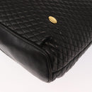 BALLY Quilted Chain Shoulder Bag Leather Black Gold Auth ka727-14