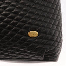 BALLY Quilted Chain Shoulder Bag Leather Black Gold Auth ka727-17