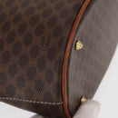 CELINE Macadam Canvas Shoulder Bag PVC Leather Brown Gold Auth ka728-10