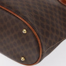 CELINE Macadam Canvas Shoulder Bag PVC Leather Brown Gold Auth ka728-11