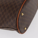 CELINE Macadam Canvas Shoulder Bag PVC Leather Brown Gold Auth ka728-12