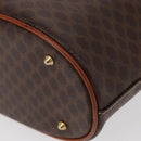 CELINE Macadam Canvas Shoulder Bag PVC Leather Brown Gold Auth ka728-13