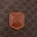 CELINE Macadam Canvas Shoulder Bag PVC Leather Brown Gold Auth ka728-15