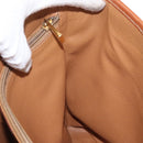 CELINE Macadam Canvas Shoulder Bag PVC Leather Brown Gold Auth ka728-21