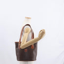 CELINE Macadam Canvas Shoulder Bag PVC Leather Brown Gold Auth ka728-26