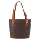 CELINE Macadam Canvas Shoulder Bag PVC Leather Brown Gold Auth ka728-3