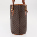 CELINE Macadam Canvas Shoulder Bag PVC Leather Brown Gold Auth ka728-4