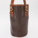 CELINE Macadam Canvas Shoulder Bag PVC Leather Brown Gold Auth ka728-5