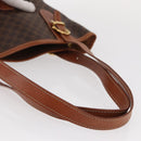 CELINE Macadam Canvas Shoulder Bag PVC Leather Brown Gold Auth ka728-7