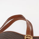 CELINE Macadam Canvas Shoulder Bag PVC Leather Brown Gold Auth ka728-8